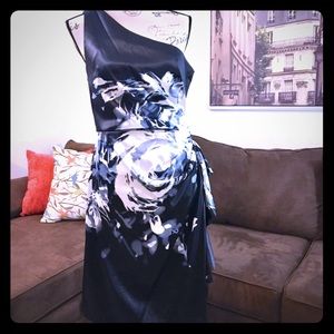 London Times One Shoulder Sheath Cocktail Dress